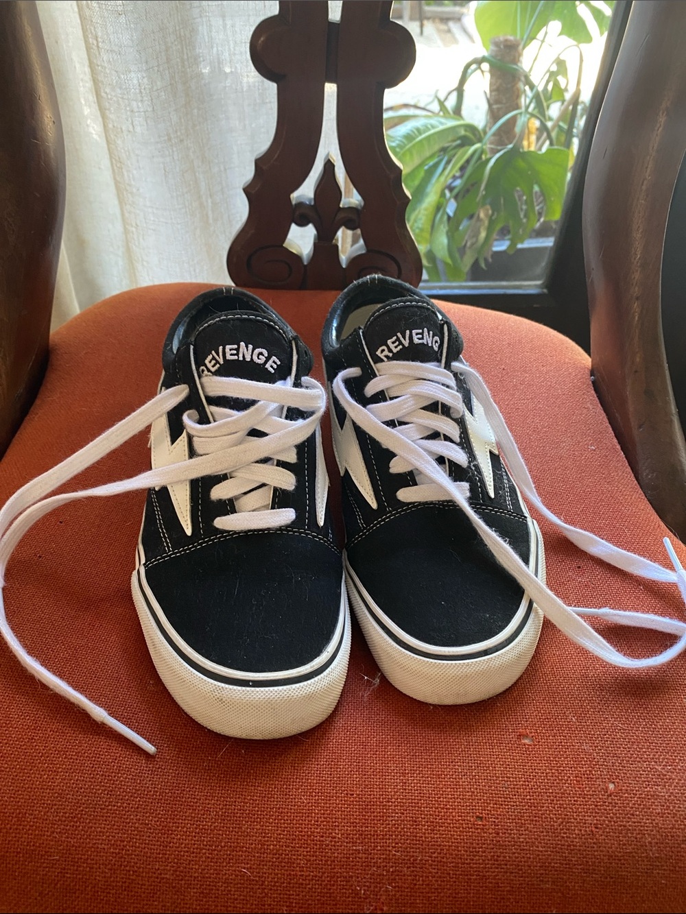 Revenge Black & White Low-Top Women's Sneakers